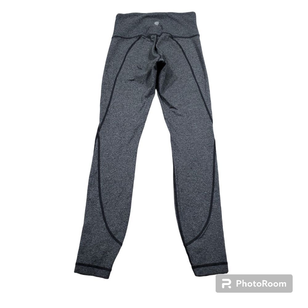 Athleta Women’s Salutation 7/8 Tight Leggings 2XS XXS Gray Black Ankle Tights - Picture 2 of 10